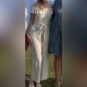 Linen wide leg jumpsuit